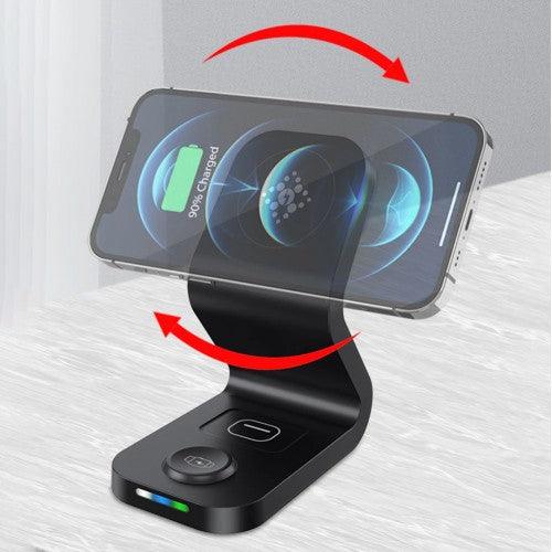 3 in 1 Magnetic 15W Qi Wireless Charging Station for iPhone 12/Mini/Pro/Max, Apple Watch, Airpods 2/ Pro - B-16 - Toytexx 3 in 1 Magnetic 15W Qi Wireless Charging Station for iPhone 12/Mini/Pro/Max, Apple Watch, Airpods 2/ Pro - B-16 - Toytexx